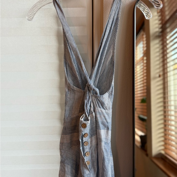 Free people Sunset Surf Light Blue Striped Halter Midi Dress - Picture 5 of 6